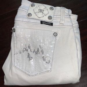 Miss Me White Skinny Jeans Size 27